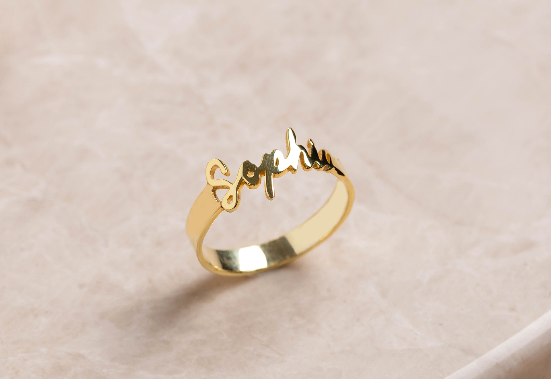 Cursive Name Ring